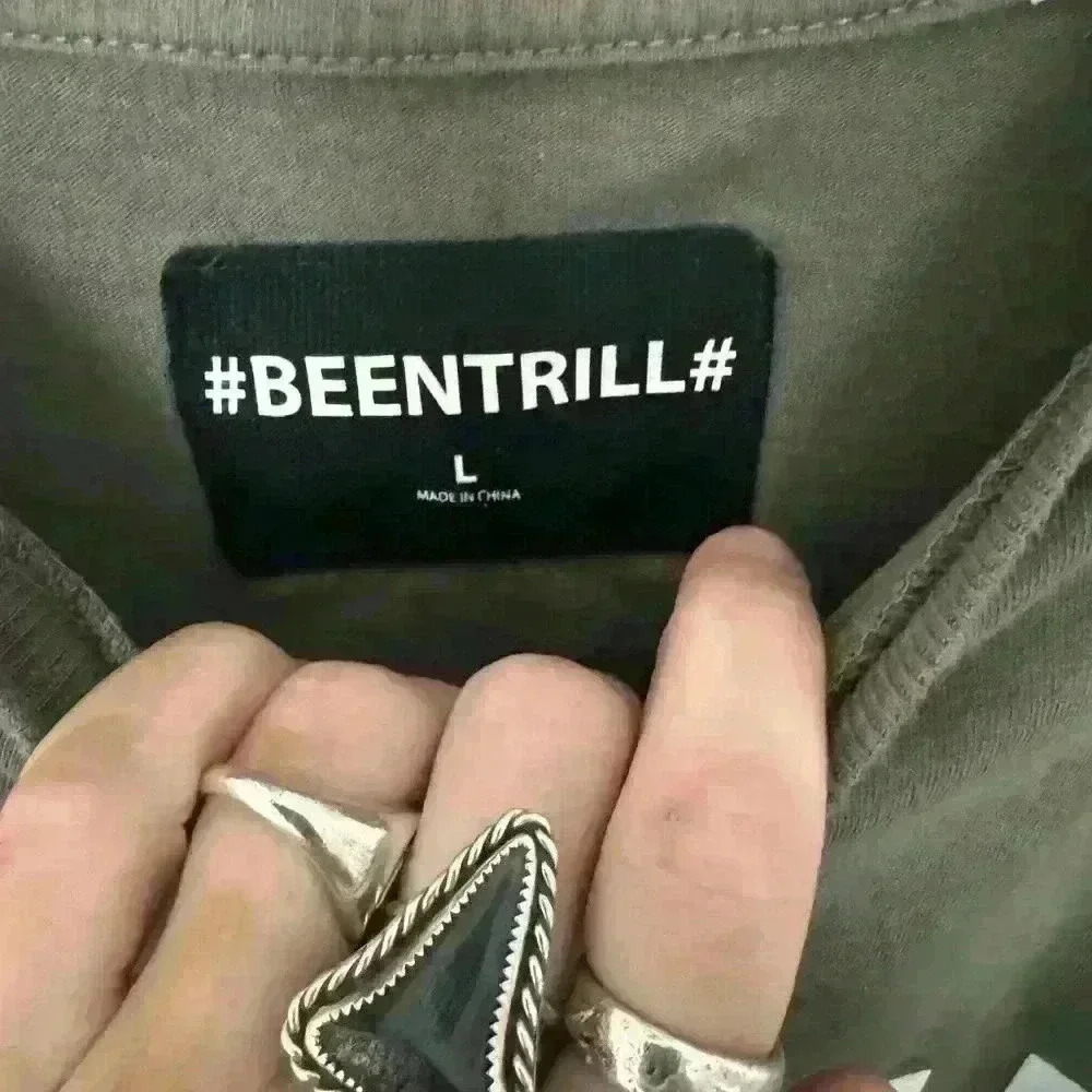 BeenTrill vintage old Y2K Streetwear Shirt Army long fit